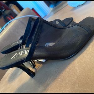 Mesh Zara Heels in Black